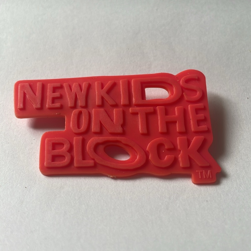 Vintage Red New Kids on the Block Logo Pin